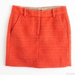 NWT J. Crew Factory Size 2 Orange Tweed Mini Skirt